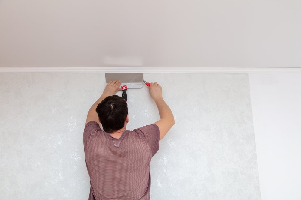 Fleece Behang met structuur.